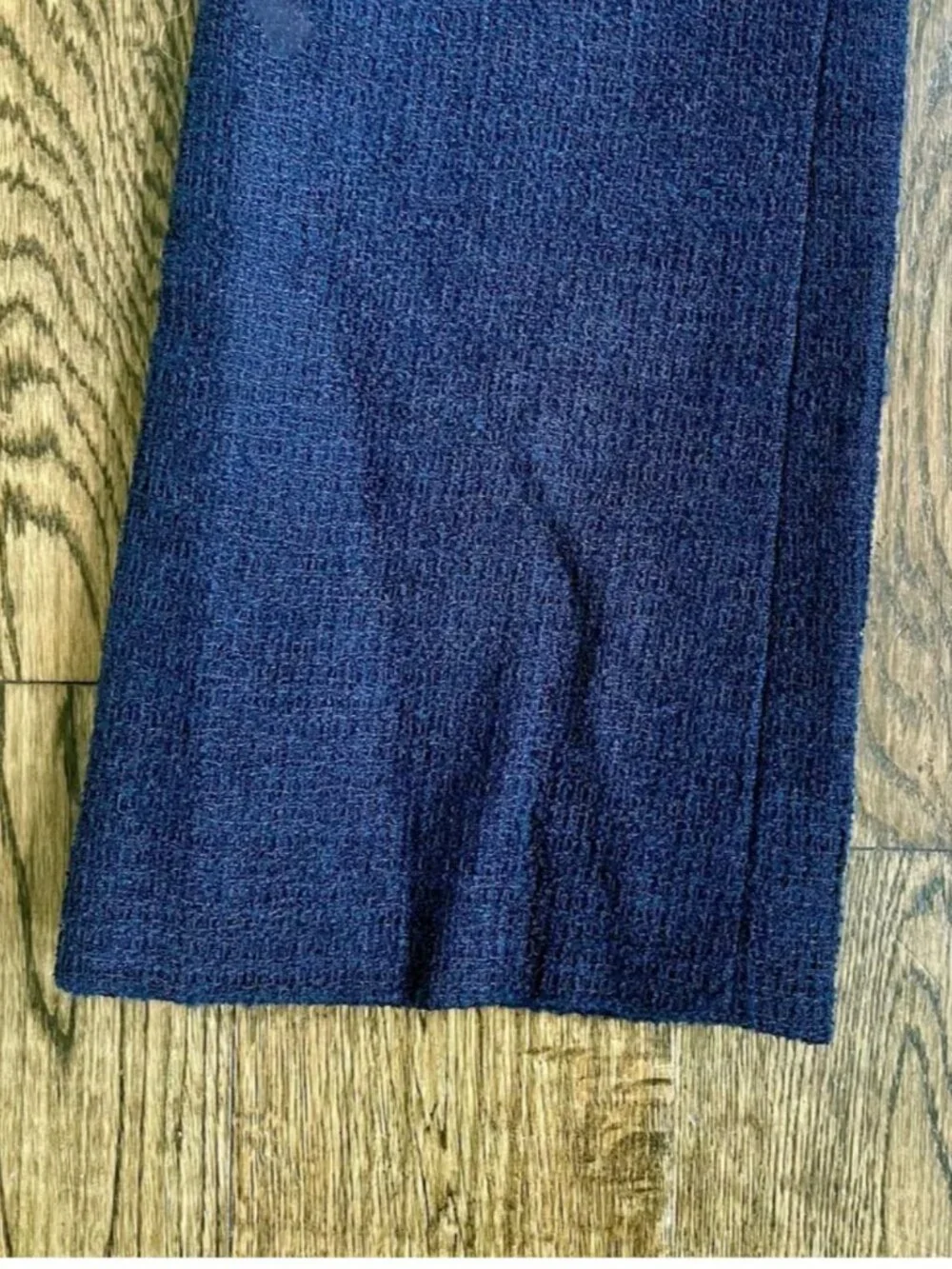 CHANEL⎼Navy Wool Bouclé Bootcut2 Pants, Sz 2